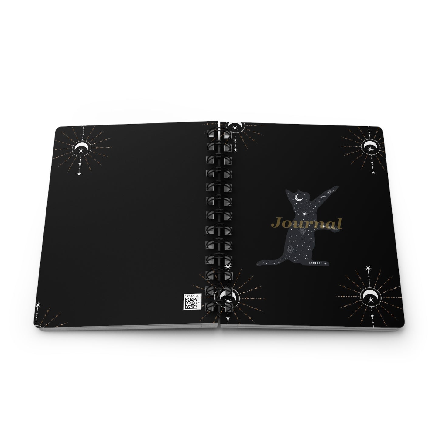 Celestial Cat Spiral Bound Journal | Night Sky Notebook | Gifts for Cat Lovers | Study Planner | Art & Inspiration Journal