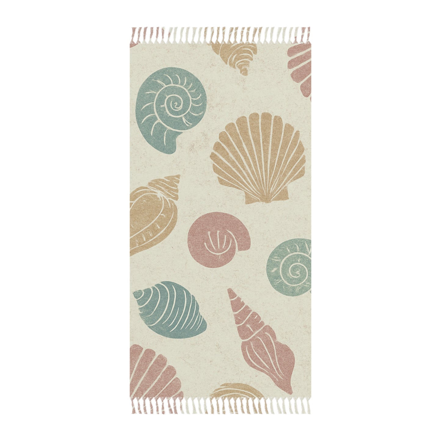 Boho Beach Towel – Shell-Inspired Design