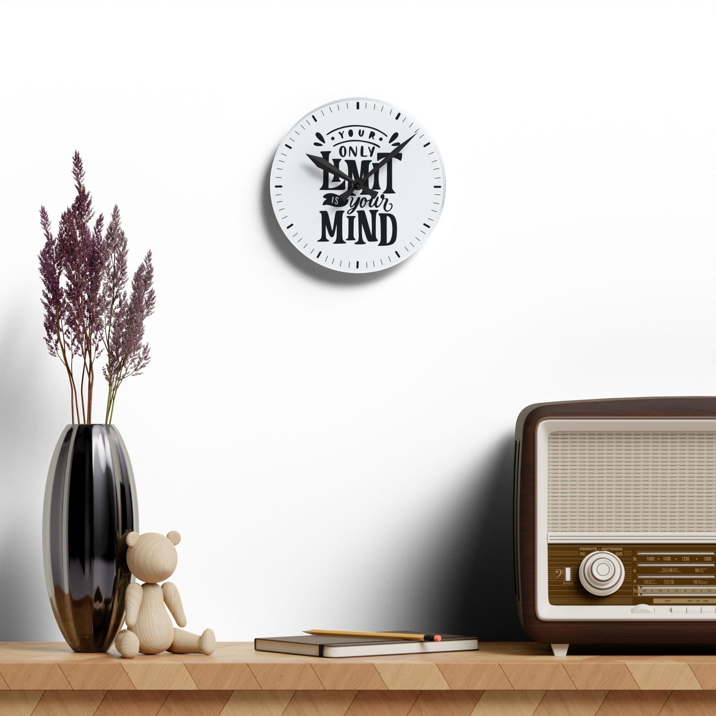 “The Only Limit is Your Mind” Acrylic Wall Clock