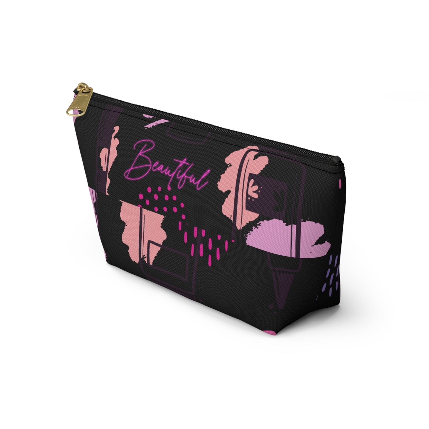 Stylish T-Bottom Accessory Pouch – 'Beautiful' Design for Everyday Elegance