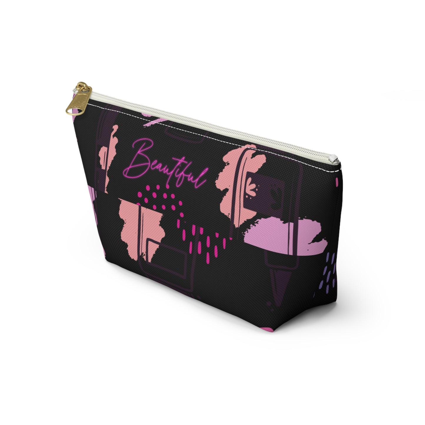 Stylish T-Bottom Accessory Pouch – 'Beautiful' Design for Everyday Elegance