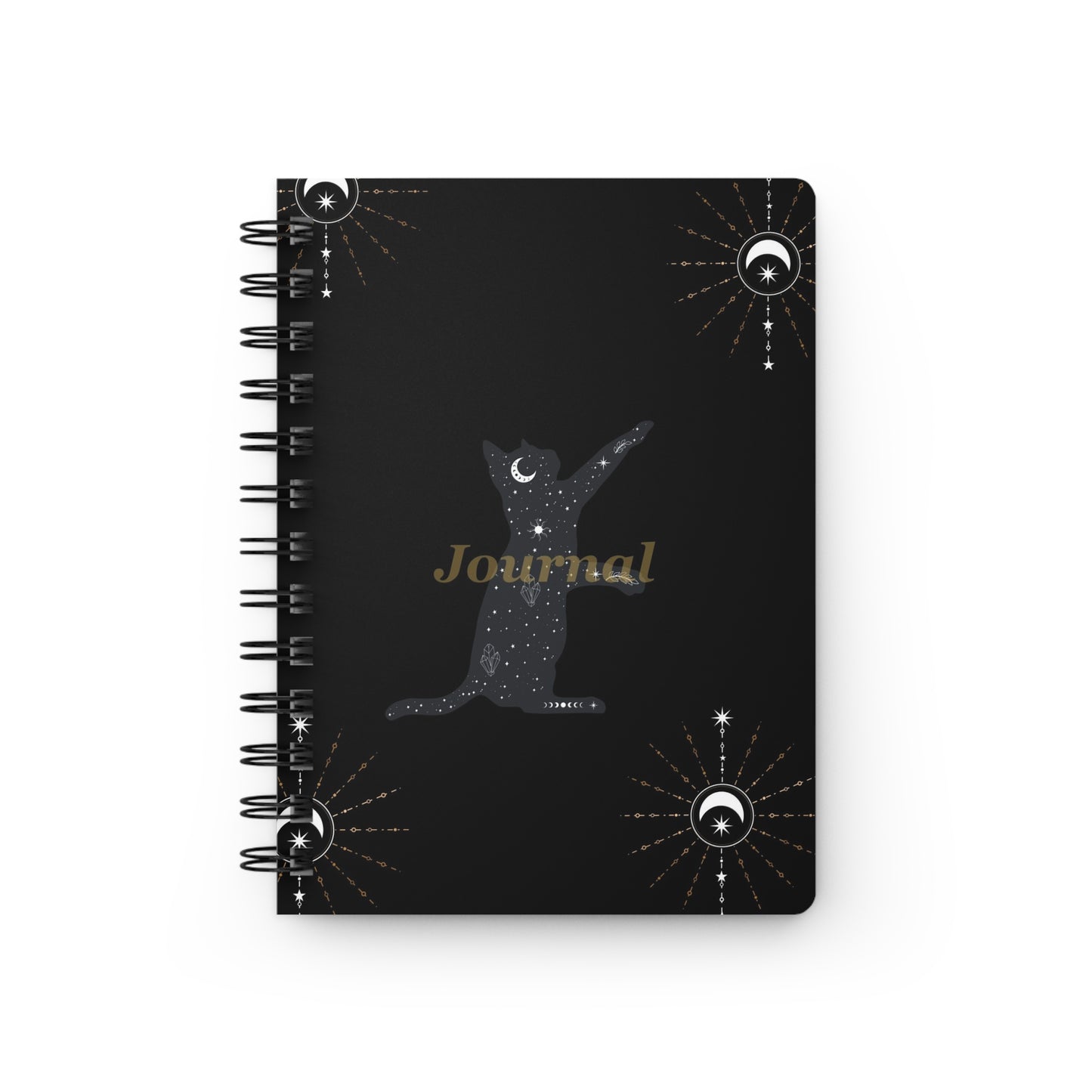 Celestial Cat Spiral Bound Journal | Night Sky Notebook | Gifts for Cat Lovers | Study Planner | Art & Inspiration Journal