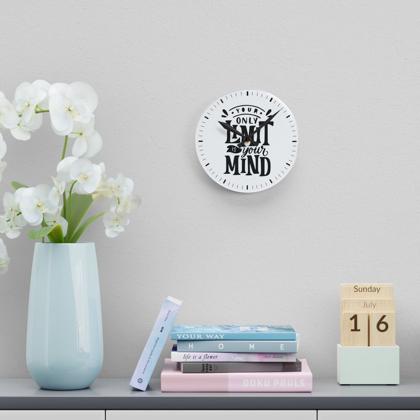 “The Only Limit is Your Mind” Acrylic Wall Clock