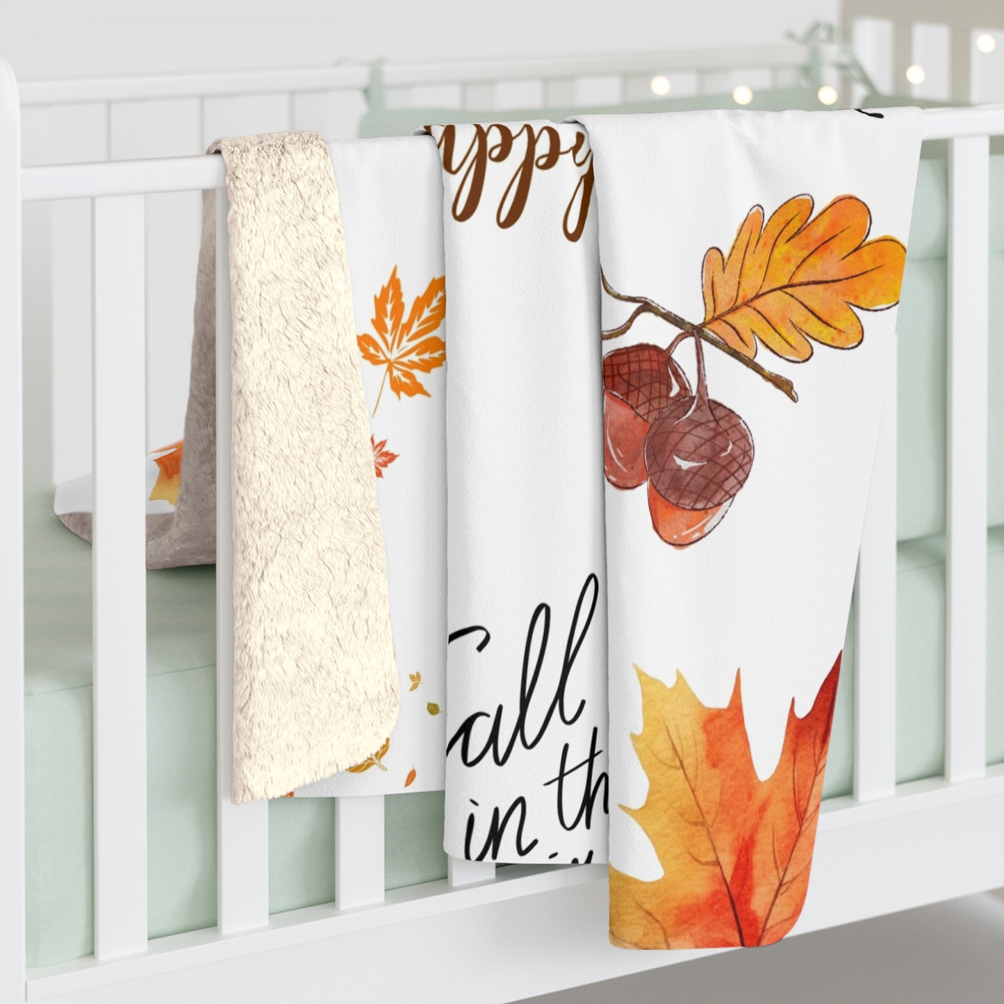 π§‘ Happy Fall Cozy Sherpa Fleece Blanket π