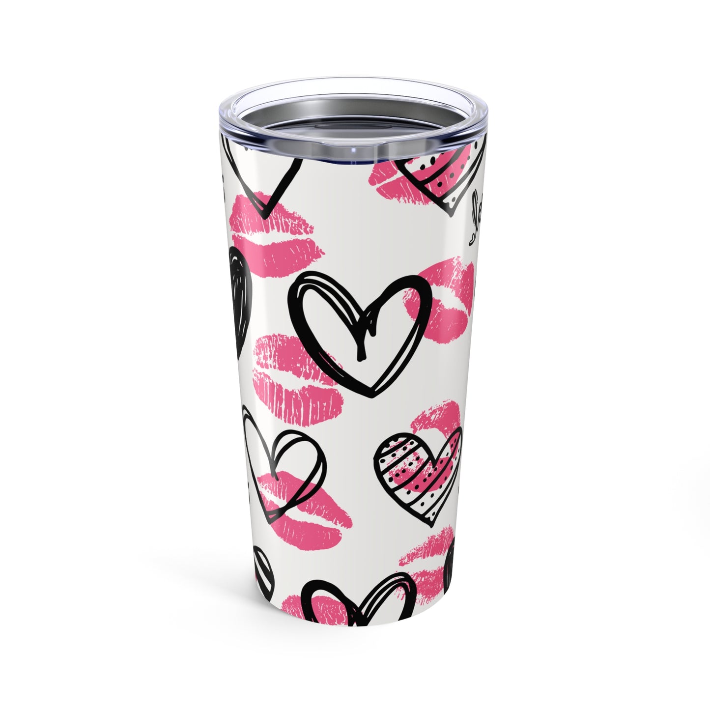 💖 Valentine’s Day Love Tumbler 20oz – Stylish Heart & Lip Design 💋