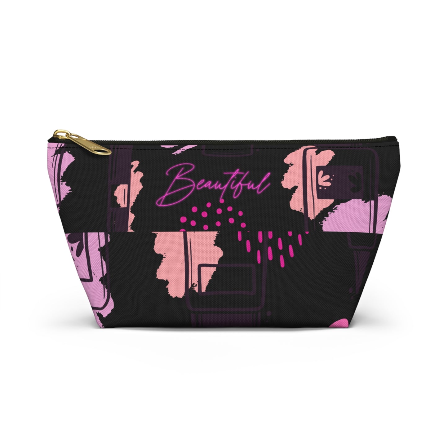 Stylish T-Bottom Accessory Pouch – 'Beautiful' Design for Everyday Elegance