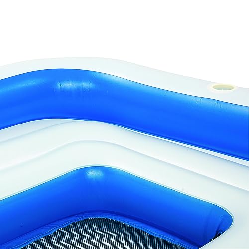Bestway Hydro-Force Tropical Breeze 6 Person Inflatable Party Island Water Float Lounger with 6 Cup Holders, Backrests, and Detachable Sun Shade