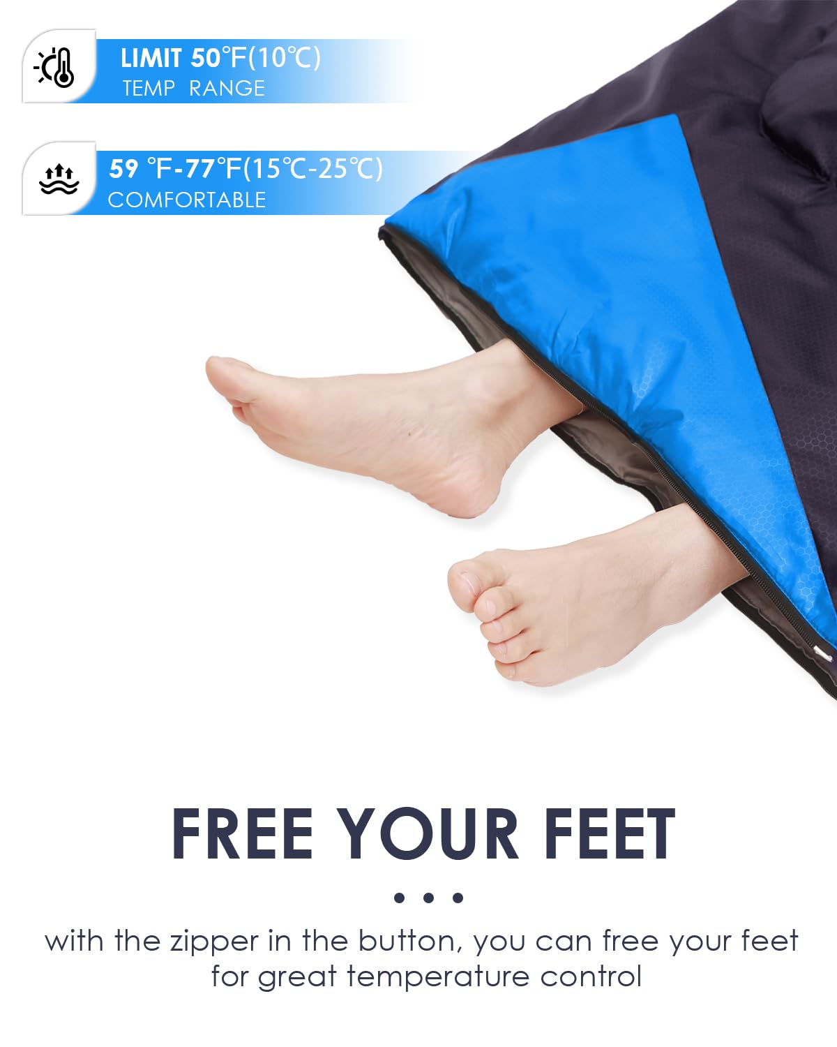Sleeping Bags for Adults Backpacking Lightweight Waterproof- Cold Weather Sleeping Bag for Girls Boys Mens for Warm Camping Hiking Outdoor Travel Hunting with Compression Bags(Navy Blue)