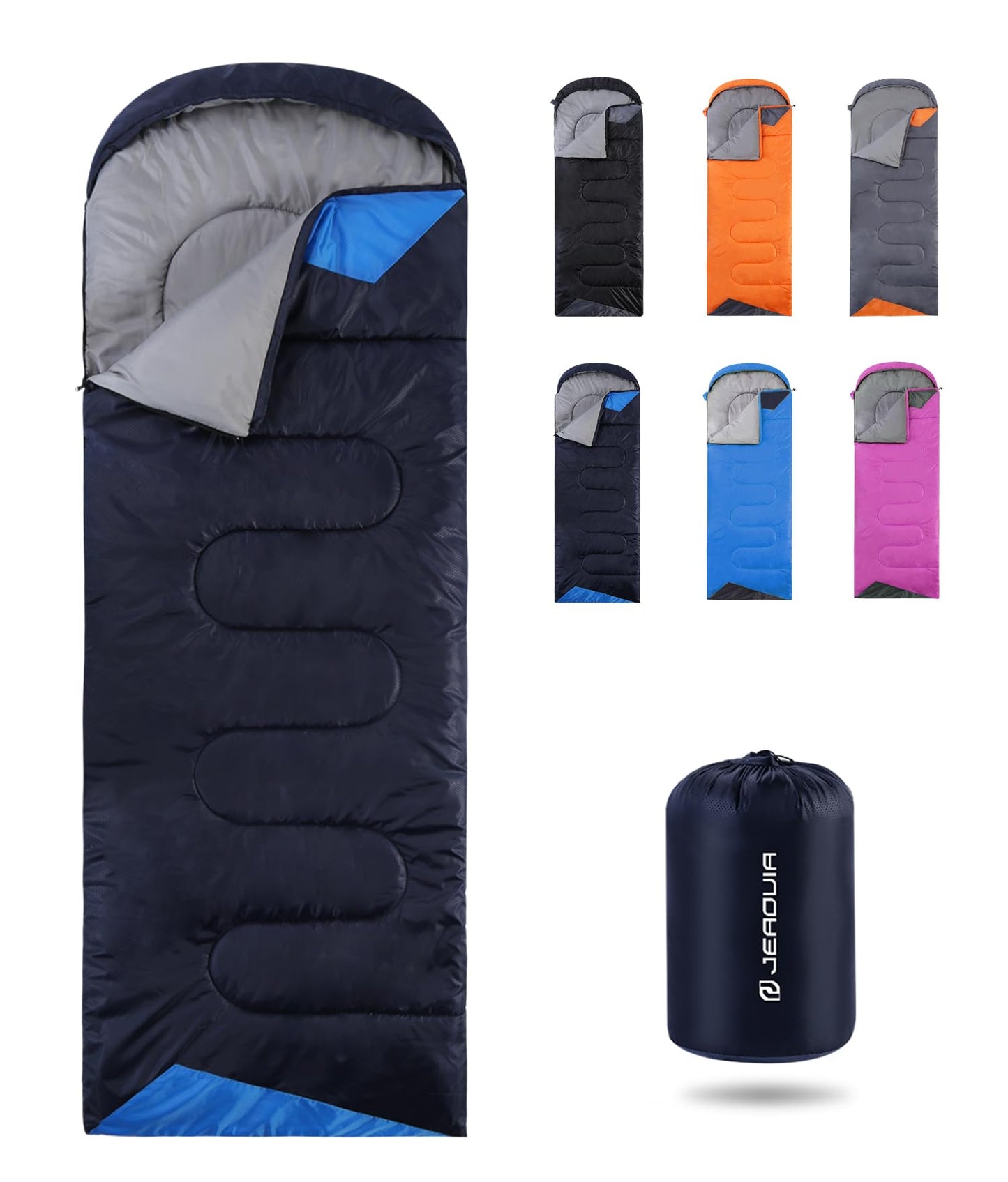 Sleeping Bags for Adults Backpacking Lightweight Waterproof- Cold Weather Sleeping Bag for Girls Boys Mens for Warm Camping Hiking Outdoor Travel Hunting with Compression Bags(Navy Blue)
