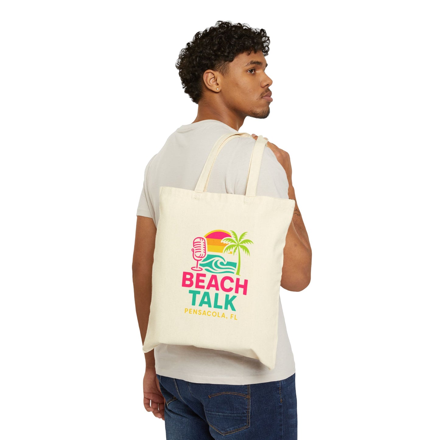 𧺠Beach Talk⢠Cotton Canvas Tote Bag