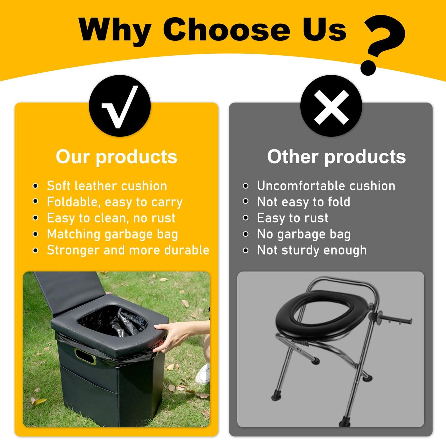 Ann Katy Portable Toilet with Pop Up Privacy Tent,XL Large Portable Toilet for Adults, Outdoor Camping Shower Tents Changing Room Emergency Folding Toilet Tent Kit with Carry Bag for Camping/Hinking…