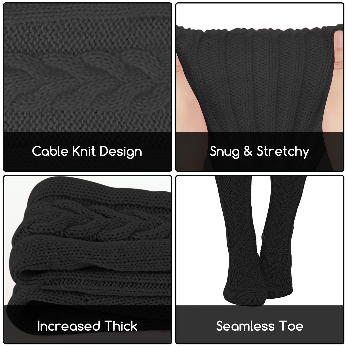 Buauty Women's Cable Knitted Boot Socks Thigh High Socks Extra Long Winter Thick Stockings Over Knee Leg Warmers Fuzzy 2024
