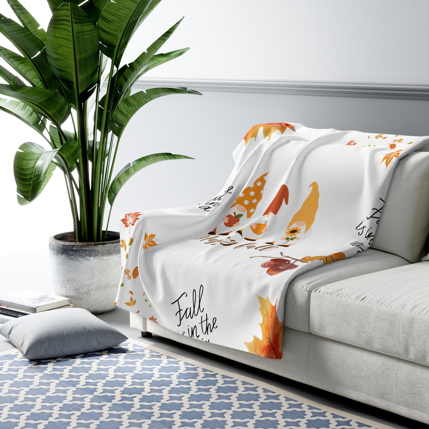 π§‘ Happy Fall Cozy Sherpa Fleece Blanket π