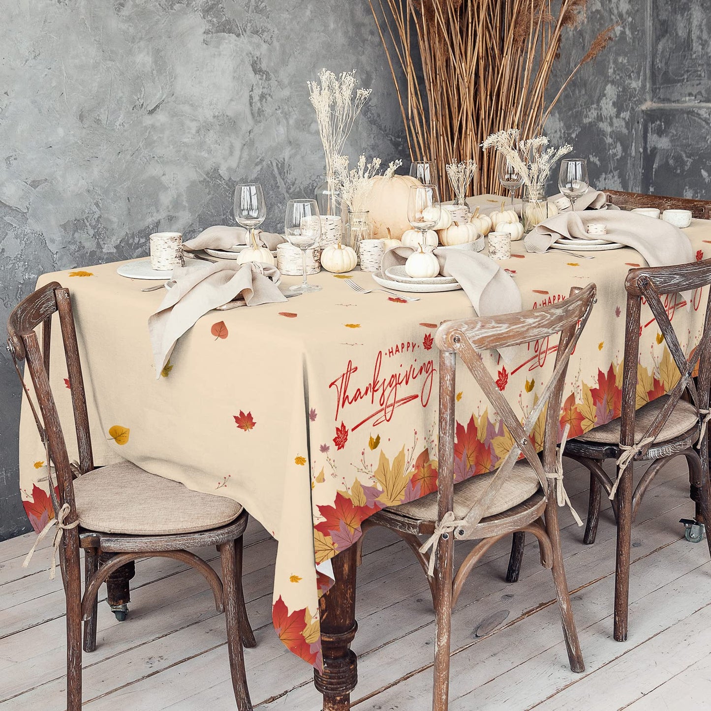 Thanksgiving Plates and Napkins Gatherfun Maple Leaves Disposable Paper Plates Napkins Cups plastic Tablecloth for Thanksgiving Dinner Party Decorations Serve 25