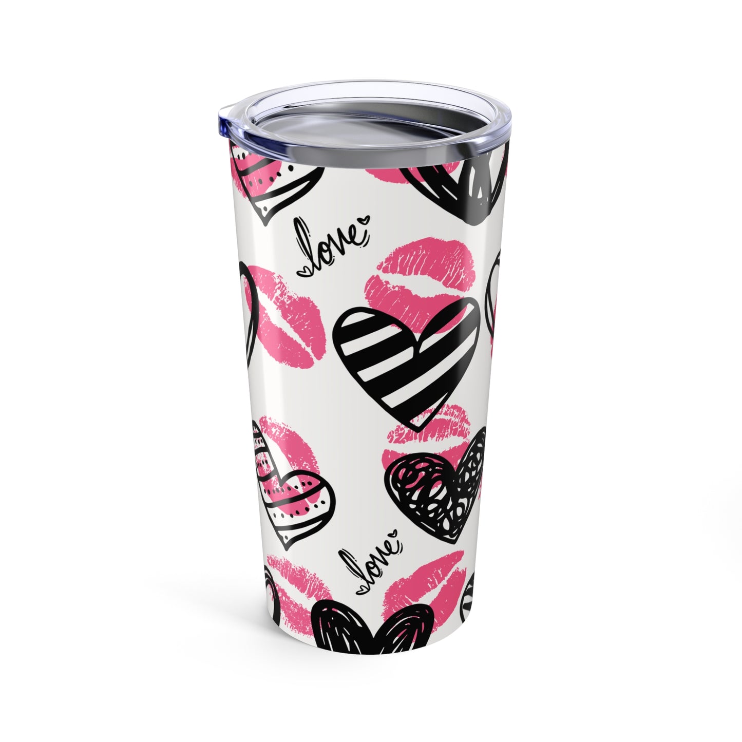 💖 Valentine’s Day Love Tumbler 20oz – Stylish Heart & Lip Design 💋