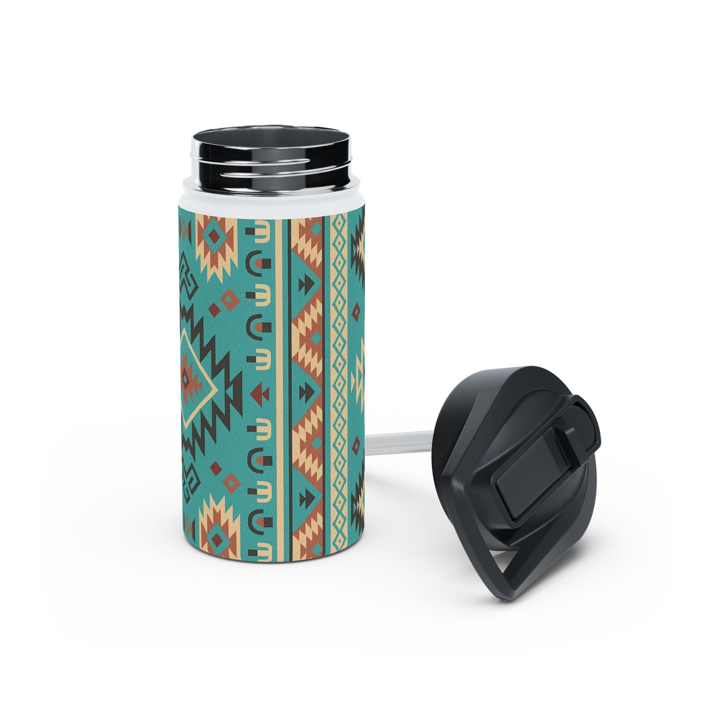 🪶 Native Print Stainless Steel Water Bottle – Standard Lid 💧