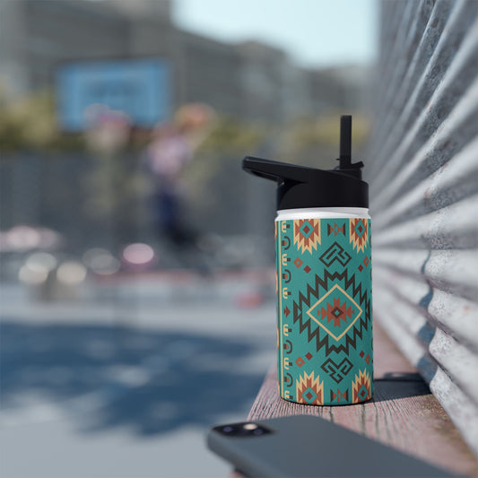 🪶 Native Print Stainless Steel Water Bottle – Standard Lid 💧