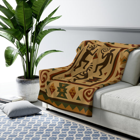 Tribal Art Sherpa Fleece Blanket – Ultra Soft & Cultural Comfort