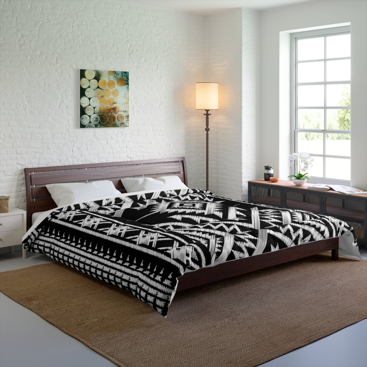 🖤 Native Geometric Comforter – Cozy, Bold & Stylish 🤍