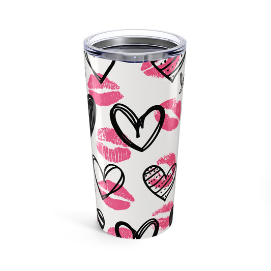 💖 Valentine’s Day Love Tumbler 20oz – Stylish Heart & Lip Design 💋