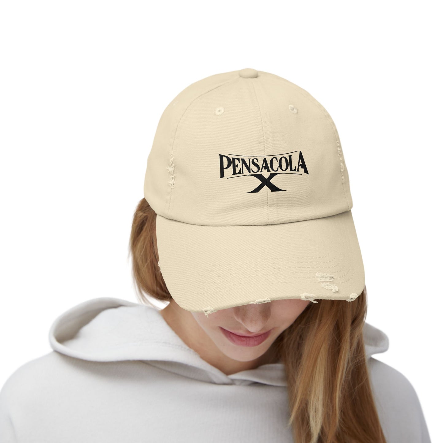 Unisex Distressed Cap - Trendy Pensacola Style Hat for Casual Outings