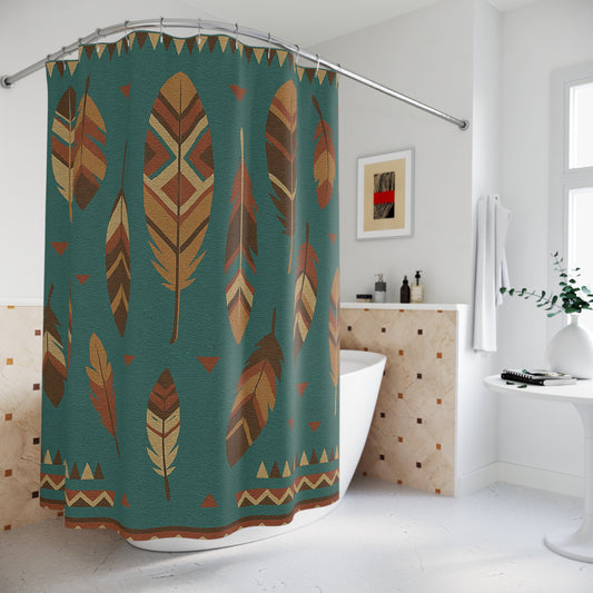 Native Feather Shower Curtain – Bold & Stylish Bathroom Décor