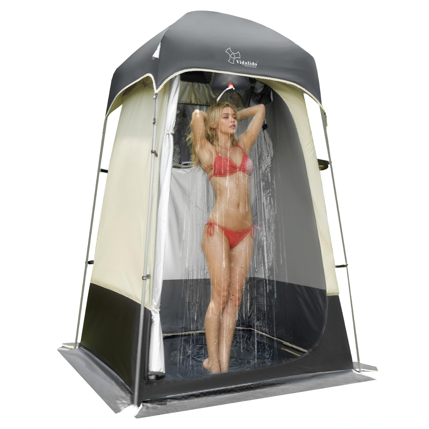 Outdoor Shower Tent Changing Room Privacy Portable Camping Shelters (Gray)