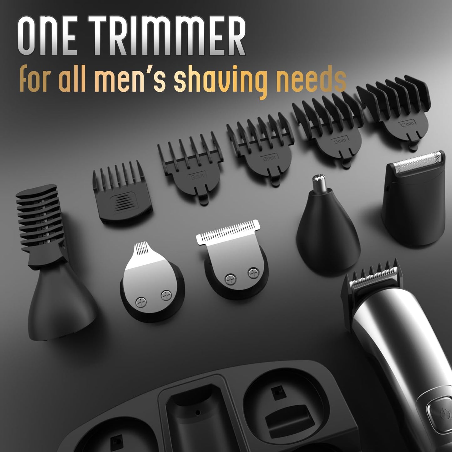 Ufree Beard Trimmer for Men, Waterproof Electric Razor for Nose, Body, Face and Mustache, Cordless Hair Clippers Shavers for Men Grooming Kit, Gifts for Men Husband Father