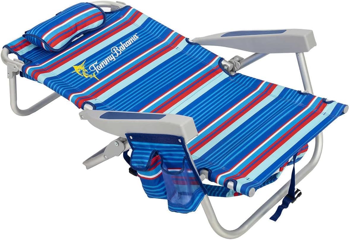 Tommy Bahama Backpack Beach Chair 2 Pack (Sailfish and Palms), Aluminum, Multicolor