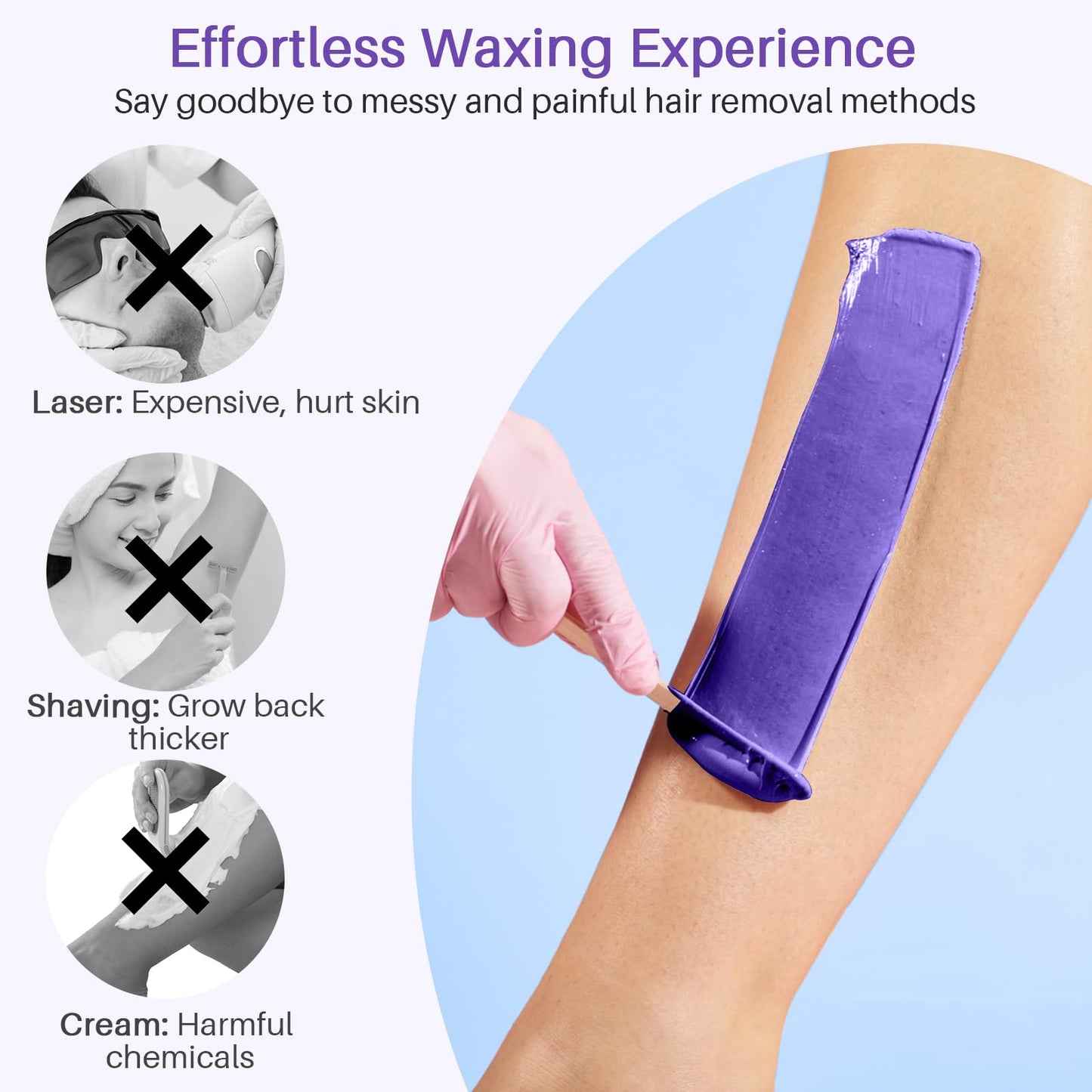 BLITZWAX Waxing Kit for Women Men Digital Wax Kit Suitable for Sensitive Skin/Brazilian/Full Body/Bikini/Hair Removal Hard Wax Kit with 51 Wax Items for Home, Salon and Beginners