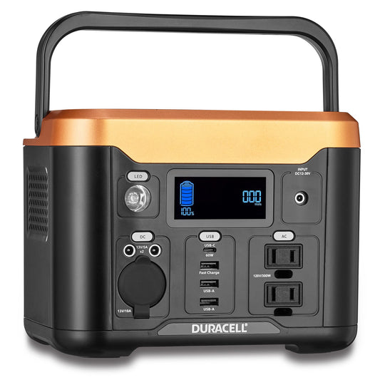 Duracell Portable Power Station 300W (292Wh/120V) Lithium Battery Backup Portable Solar Generator (Solar Panel Sold Separately) for Power Outages, Home Emergency Kits, Camping, Backyard, and Outdoor