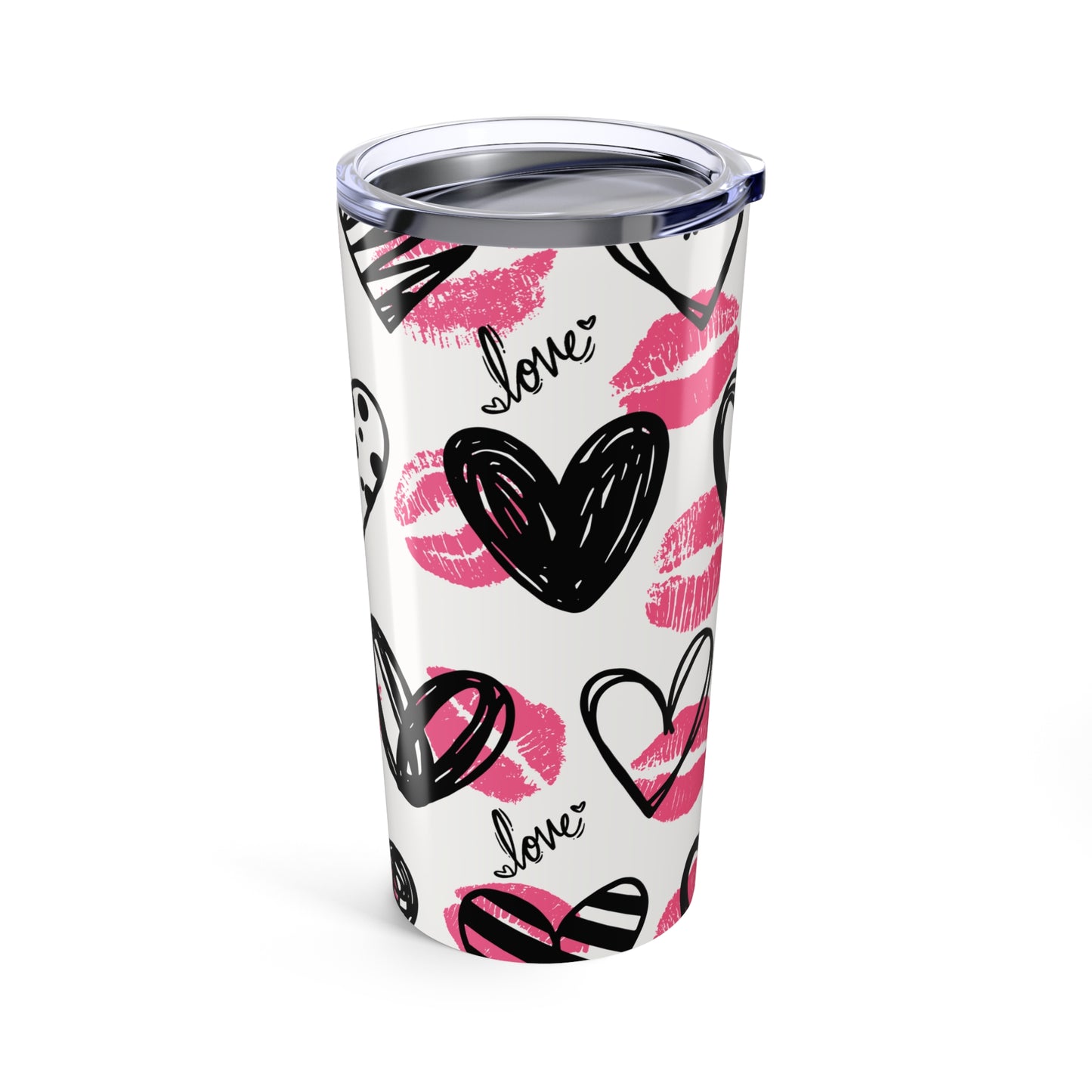 💖 Valentine’s Day Love Tumbler 20oz – Stylish Heart & Lip Design 💋