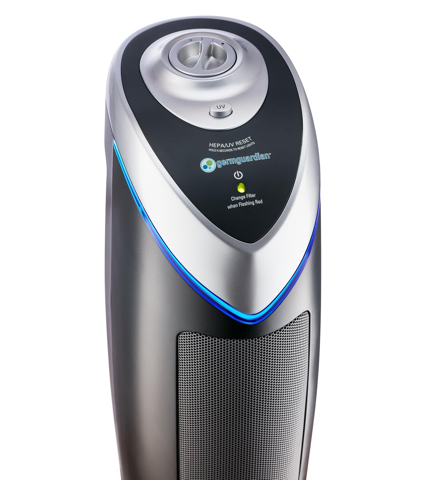 GermGuardian Air Purifier with HEPA 13 Filter, Removes 99.97% of Pollutants, Covers Large Room up to 743 Sq. Foot Room in 1 Hr, UV-C Light Helps Reduce Germs, Zero Ozone Verified, 22", Gray, AC4825E