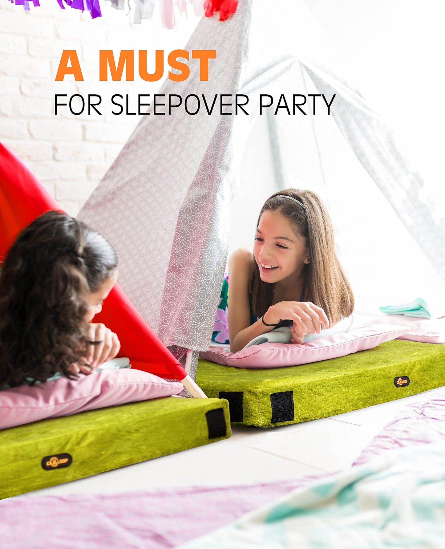 Gaialoop Thick Memory Foam Camping Mattress Sleeping Pad [Car/Tent/Cot] 3 Inch Portable Floor Play Mat Roll Up Mattress for Guests Kids Adults Sleepover Travel [Cot: 72 * 24 * 3" 2023 Upgraded]